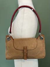 Coccinelle Suede Leather shoulder Bag Tan/red
