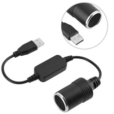 USB Port 12V Car Voltage Conversion Line Socket Power Adapter Charger Cable Line