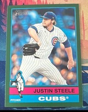 2025 Topps Heritage - High Number SP Justin Steele #403 Dark Green Border