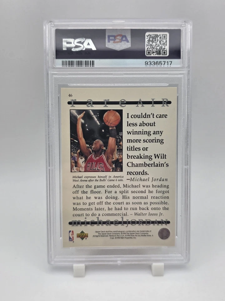 1994 Upper Deck Michael Jordan Rare Air Tribute Set - Michael Jordan #46 PSA 10 - Image 2 of 2