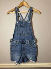 Old Navy Jean Overall Shorts Large 10-12 Girls Distressed Shortalls