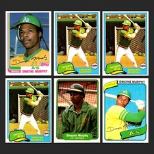 Dwayne Murphy Oakland Athletics A's Baseball Card Lot of 6 Topps Vintage Cards