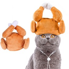 Pet Turkey Hat Fun Thanksgiving Holiday for Dogs/Cats Cute, Small, Brown