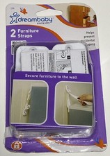 Dreambaby 2 Furniture Straps - Helps Secure Furniture To Wall - Prevents Tipping
