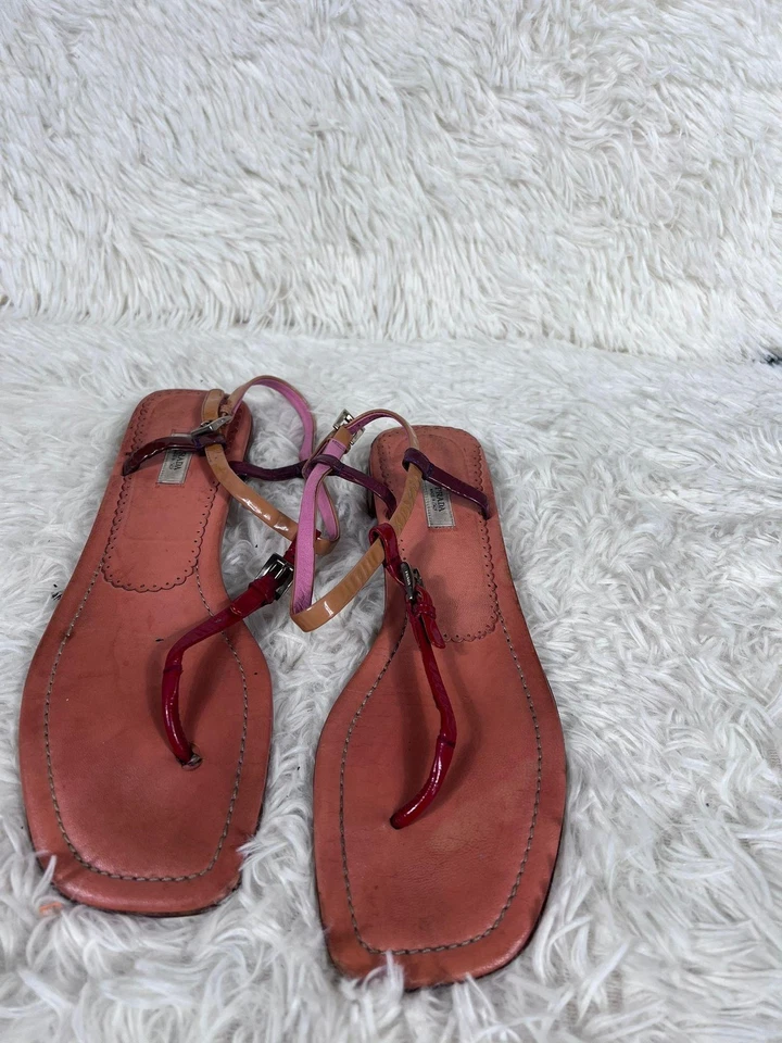 Zapatos Prada para mujer talla 38 sandalias de cuero con tiras hechas en Italia Vero Cuoio Foto 2 de 4