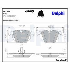 DELPHI Bremsbeläge Satz Hinten Bremsklötze für BMW X5 (E53) 7 (E65, E66, E67)