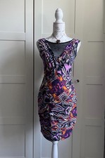 Lipsy Bodycon Party Wiggle  Dress Illusion Neckline Size 10 Diva