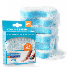 Spongables Pedi Scrub Foot Exfoliating 5 Wash Travel Sponge, Clean  Fresh, 6 C