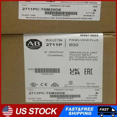 NEW AB 2711PC-T6M20D8 /A Panelview Plus Compact 600 Touch Terminal Free Shipping
