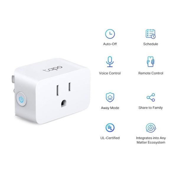 Alternate view of Tp-link Tapo Smart Wi-fi Plug Mini Matter (3-pack) White