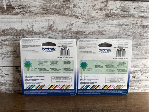 2-Pack Lot GENUINE Brother TZe-231 P-Touch Label Tape 1/2" Black/White TZE231 - Picture 2 of 2