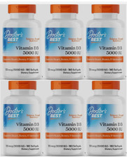 6 - Doctor's Best Vitamin D3 5000IU, Non-GMO, Gluten Soy Free, 180 Ct ea