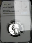 1957 PROOF Washington Quarter ---- NGC Proof-67 Cameo Slabbed Coin ---- #289C