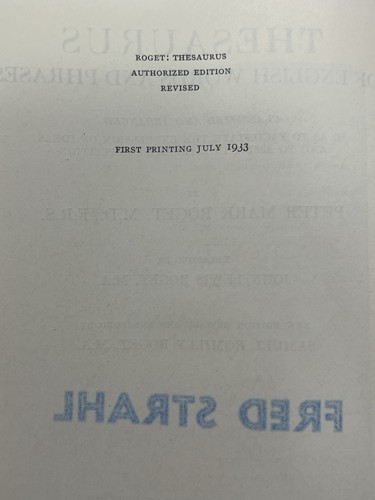 Roget’s Thesaurus Of English Words And Phrases 1933 HC - Picture 11 of 11