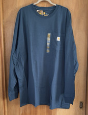 Carhartt Men's Loose Fit Long Sleeve Workwear T-Shirt Tee Dark Blue 3XL NWT