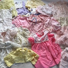 Vtg Lot 17 Toddler Baby Dresses Clothes Various Sizes 90  s 80  s Stitched