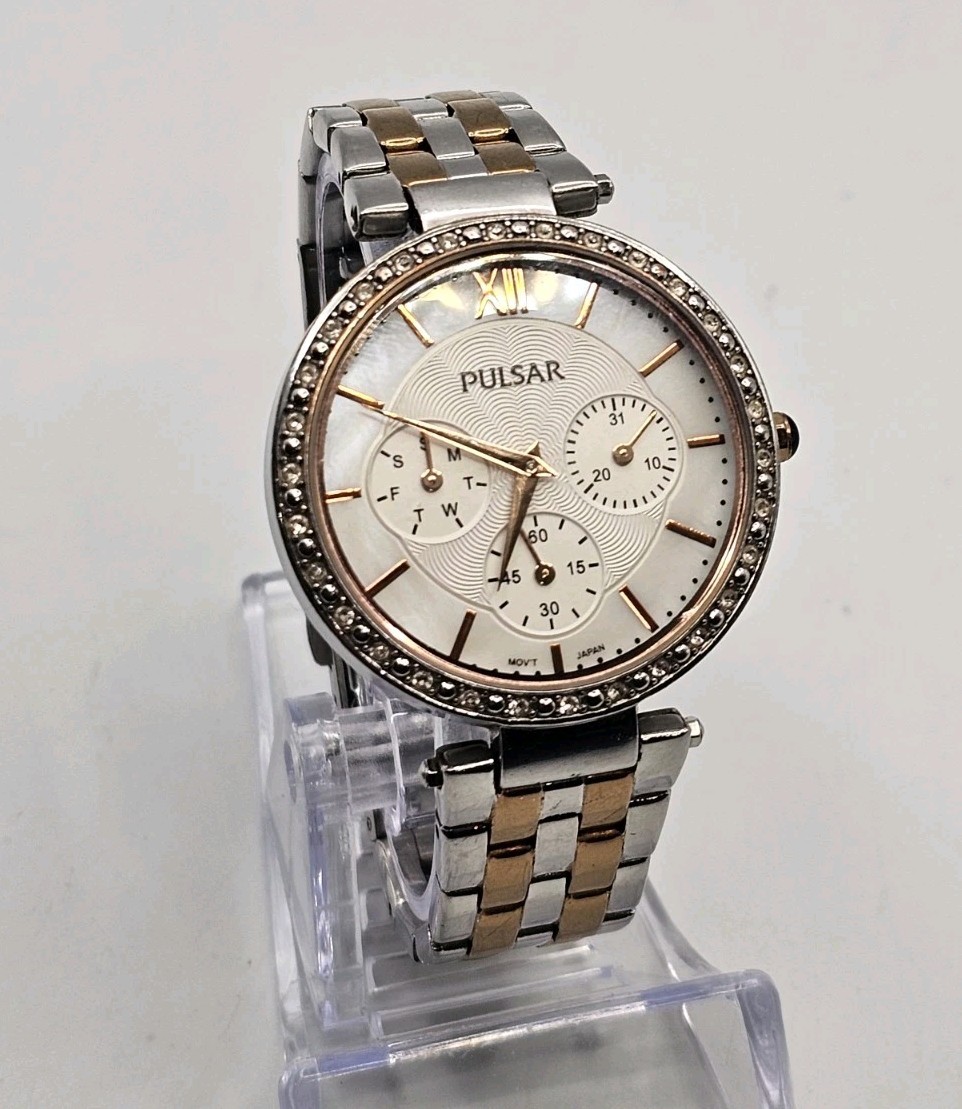 Women's Pulsar Multi-Function Watch Two Tone Rose… - image 3