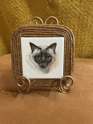 Vintage 6x6 Siamese Cat Decorative Tile Designed Tiles NY Ceramic Trivet