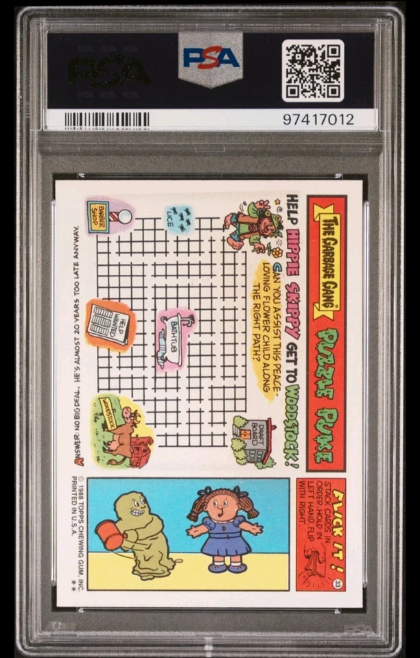 1988 GARBAGE PAIL KIDS STICKERS #538a CAT-CRADLE CATHY SERIES 13 PSA 10 GEM MINT - Image 2 of 2