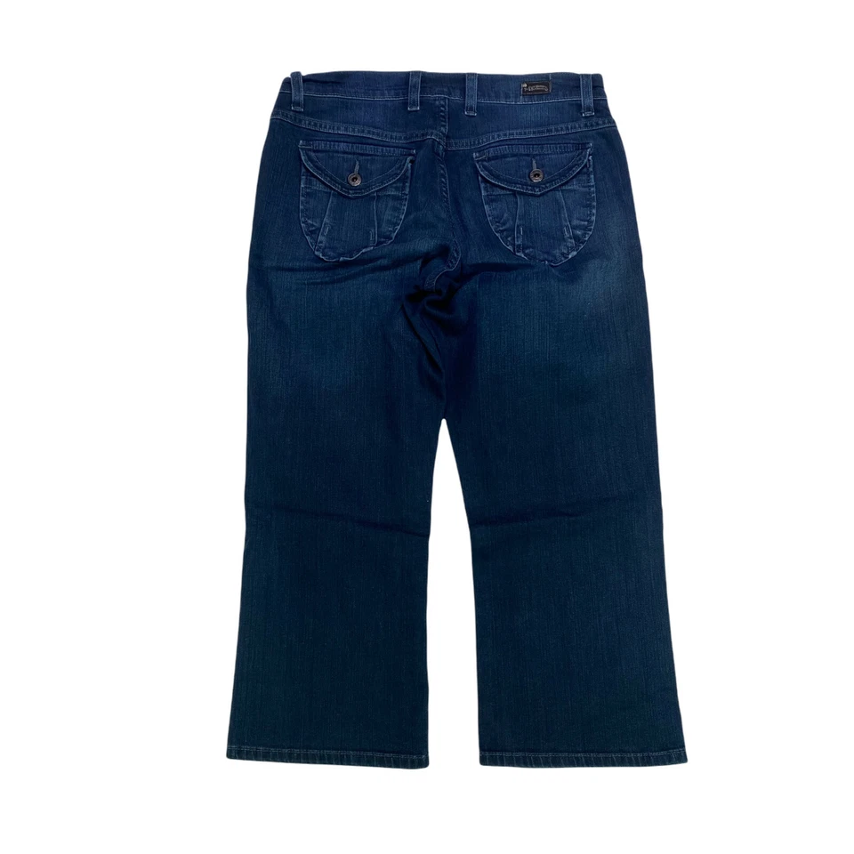 Pantalones de mezclilla Lucky Brand Easy Rider cortos para mujer talla 6/28 lavado oscuro bolsillo con solapa Foto 2 de 4