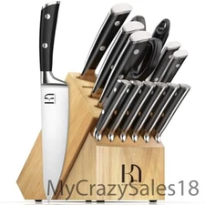 2024 Upgraded Knife Set Premium Japanese 15 Piece High Carbo