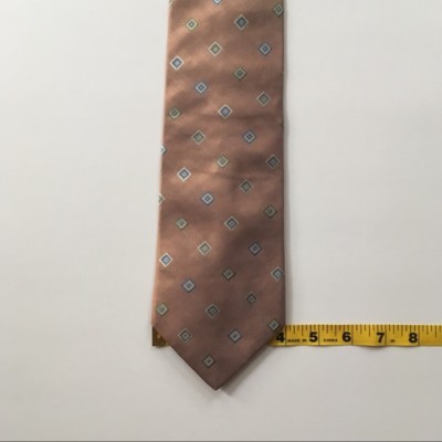 Bruno piattelli tie brown blue green small pattern 100% silk necktie pa0304