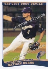 2022 Tri City Dust Devils Nathan Burns RC Rookie Los Angeles Angels