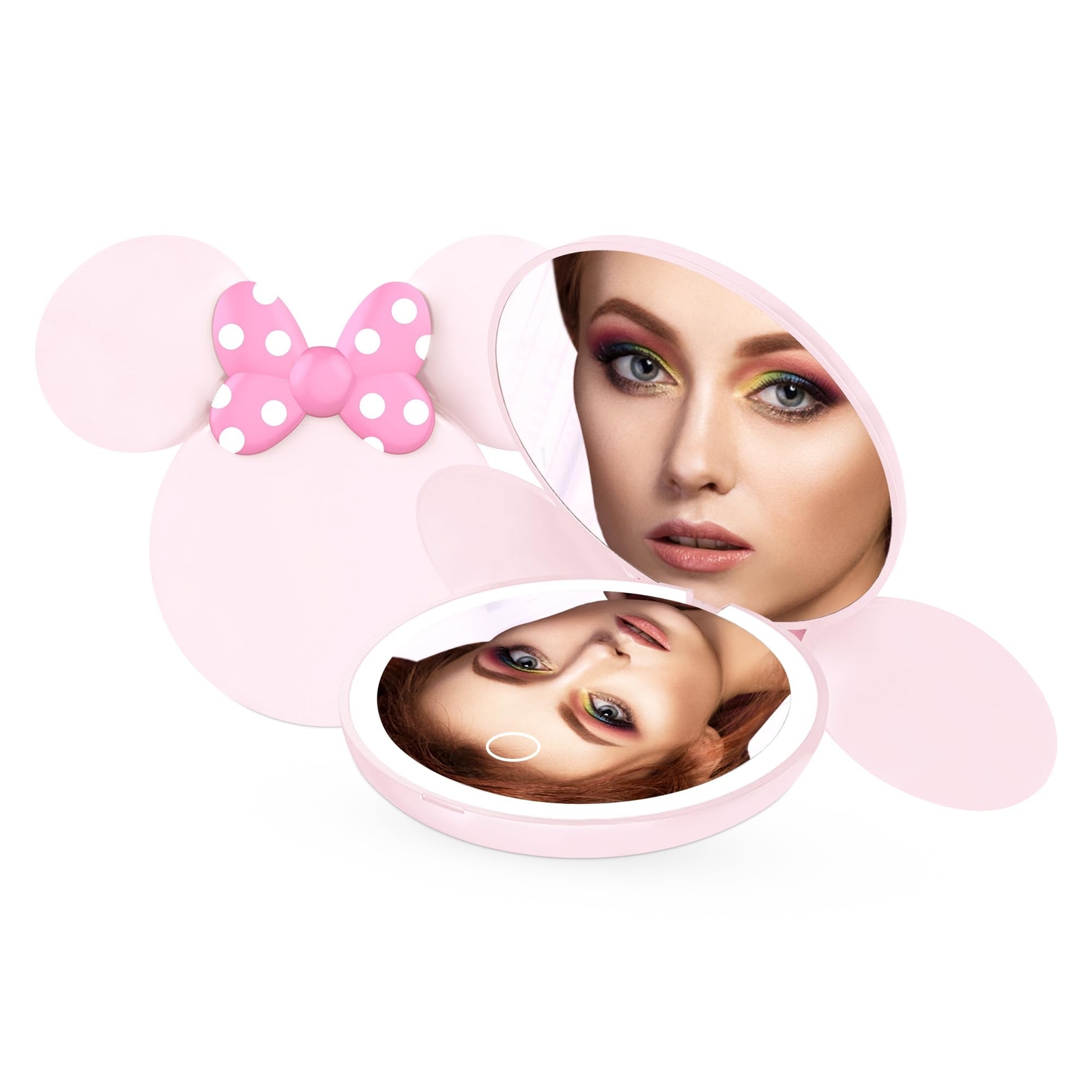 Impressions Vanity Minnie Mouse LED Compact Mirror for Double-Sided Touch Purse