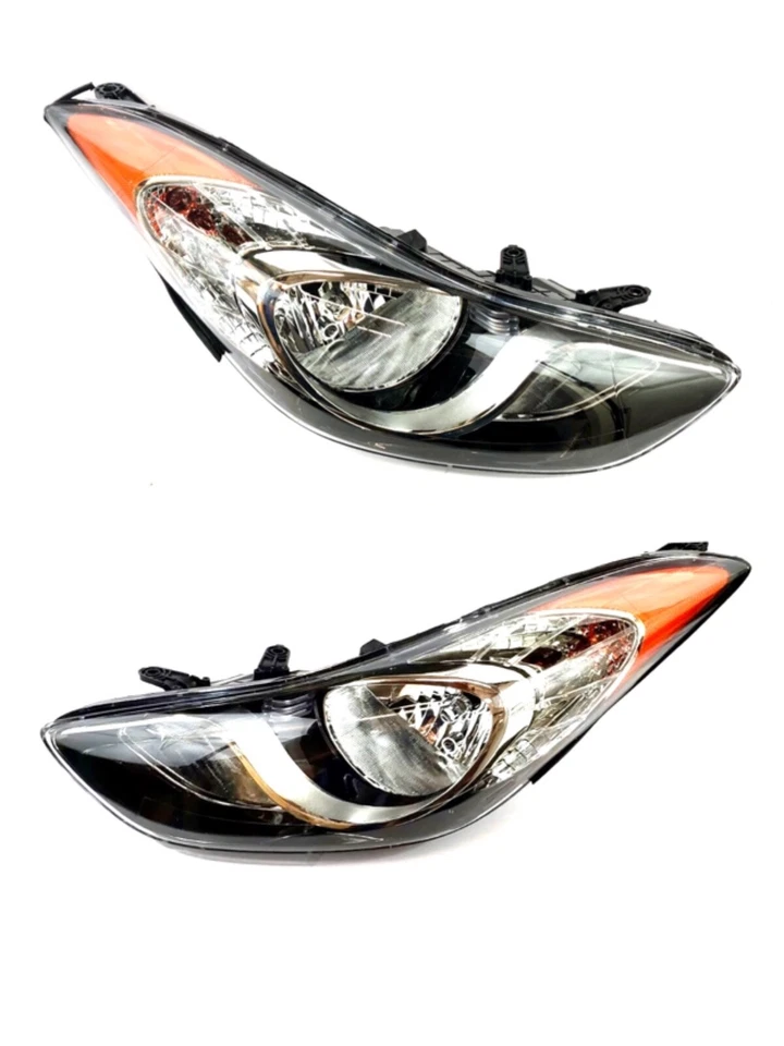 [HALÓGENO] Juego de pares de faros de carcasa negra para Hyundai Elantra 2011 2012 2013 Foto 4 de 4