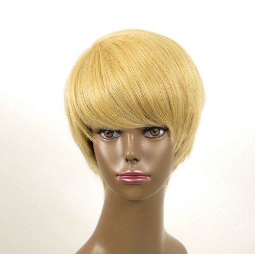 perruque afro femme 100% cheveux naturel courte blonde ref WHIT 06/22 - 第 1/9 張圖片