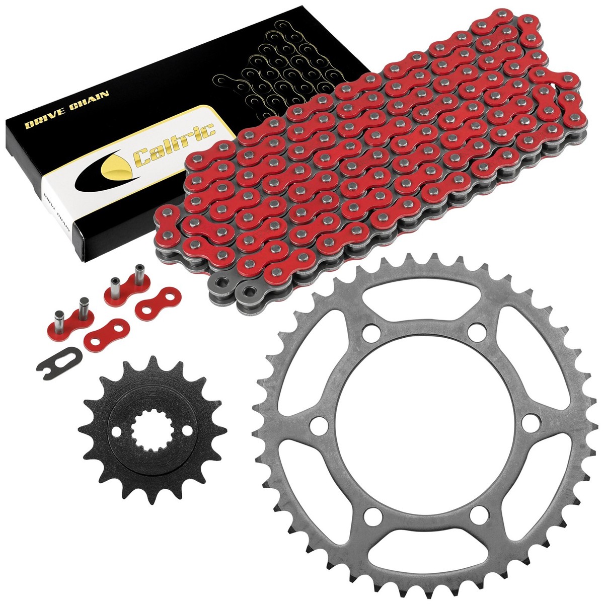 Red Drive Chain And Sprocket Kit for Kawasaki Ninja 500 EX500 1987