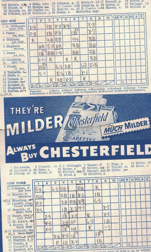 1949 New York Yankees (Yogi Berra HR) a Boston Red Sox programma segnato 4/23 EX - Foto 2 di 2