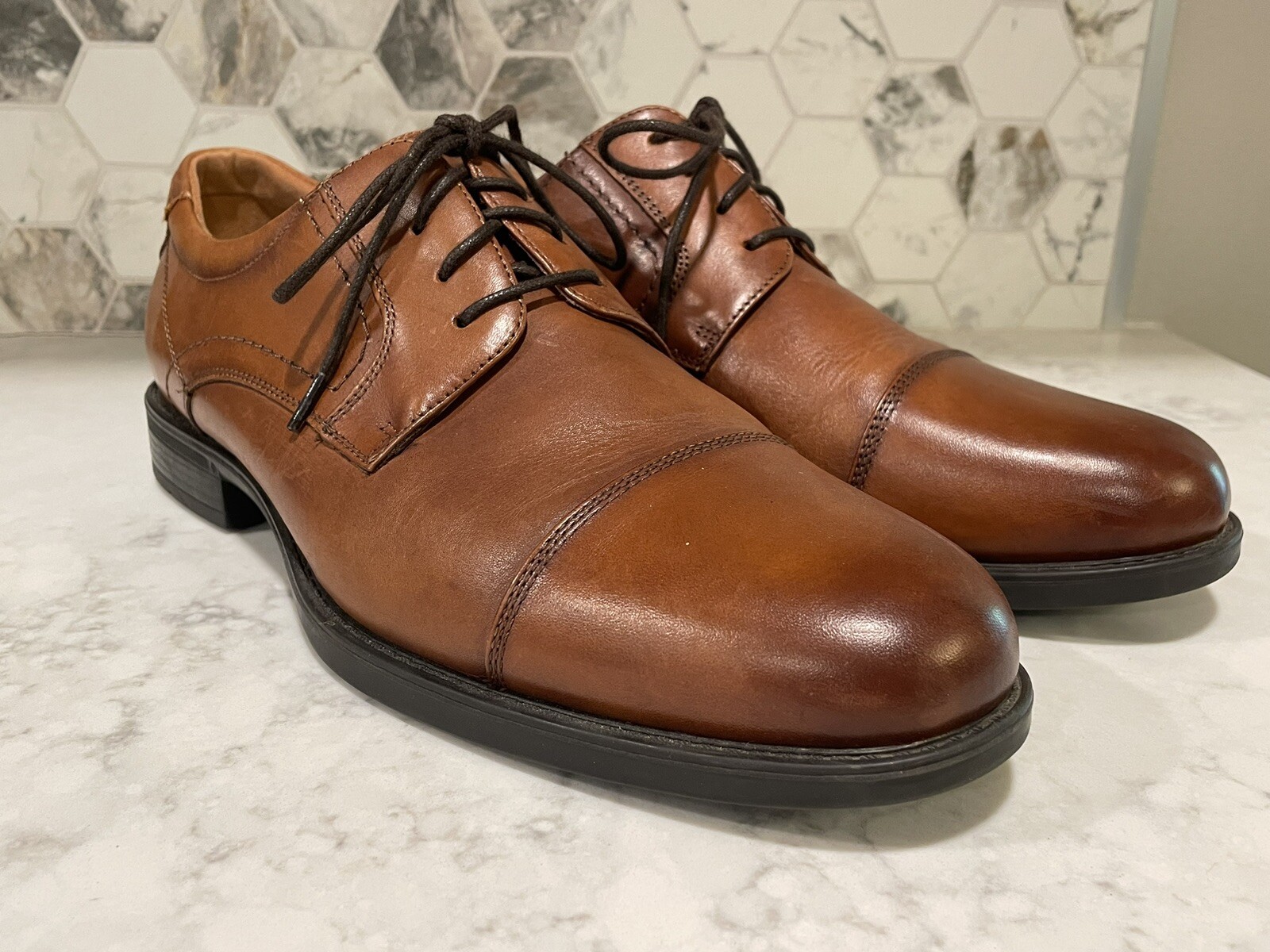 SAOLA Abito con lacci Oxford scarpe ortolite Florsheim da uomo taglia 9 5 marrone in pelle
