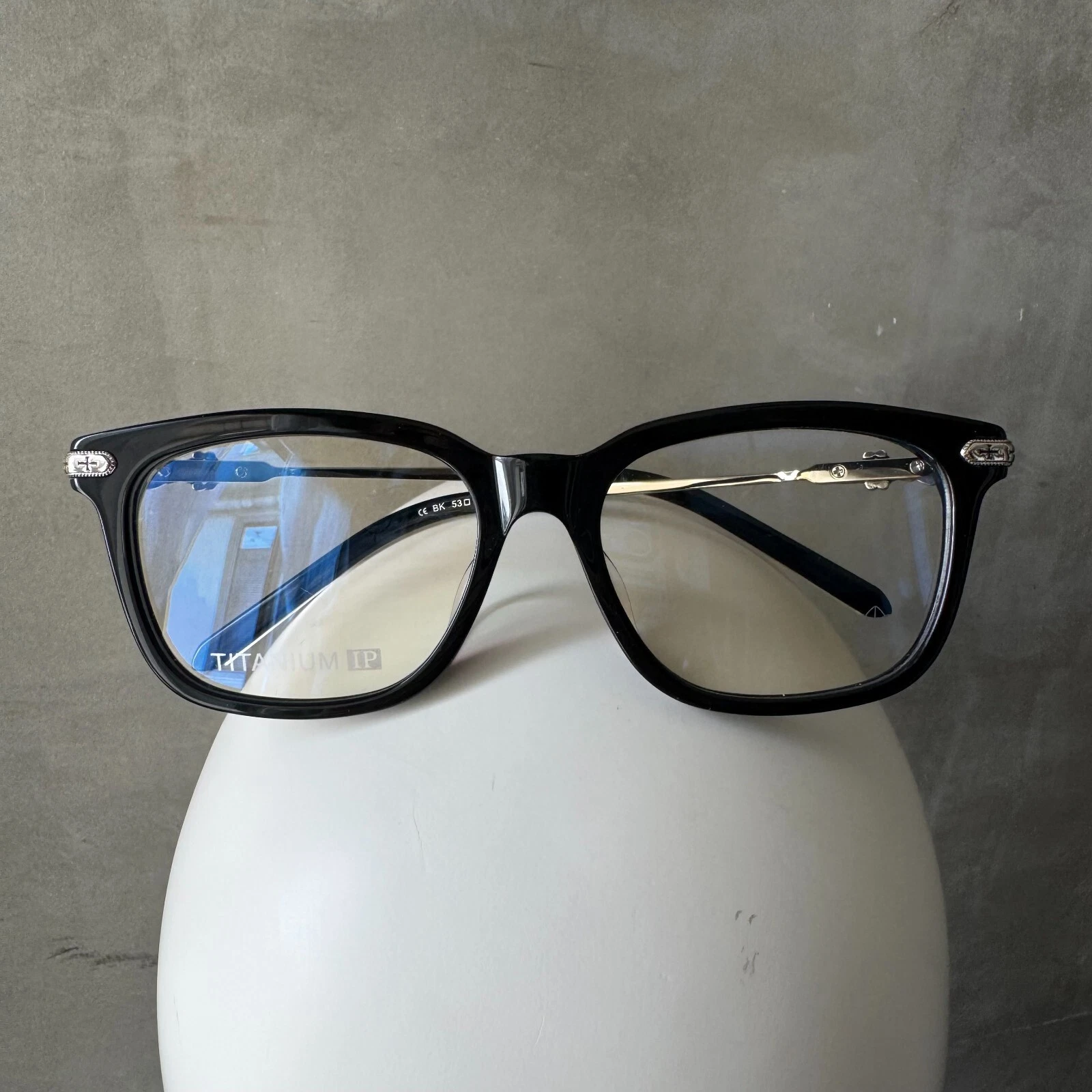 CHROMEHEARTS/ TRESTICLES - BLACK SILVER FRAME CLASSIC STYLE EYEGLASSES