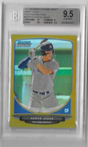 2013 AARON JUDGE Bowman Chrome Draft Gold Refractor BGS 9.5 #’d/50 BDPP19