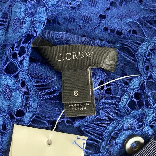 J.Crew Size US6 AU10 Cobalt Blue Lace Mock Neck Top Blouse With Camisole NWT - Picture 12 of 16