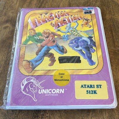 RARE Fraction Action by Unicorn for Atari ST  -  NEW / SEALED - SAME DAY SHIP