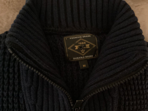 NEXT NAVY MENS JUMPER WITH ZIPPED NECK SIZE M - Picture 4 of 6