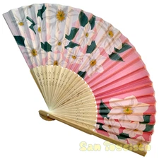 Bamboo Folding Fan Sensu Daiso Japan - Chinese Bellflower 8.3" Culture Japan 