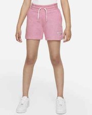 Nike Sportswear Big Kids' Girls' Shorts Heather Pink/White Size S DD2332-693 