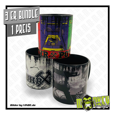 3er Set Vintage Becher Ruhrpott - Retro Tasse ideales Geschenk NRW Bergbau