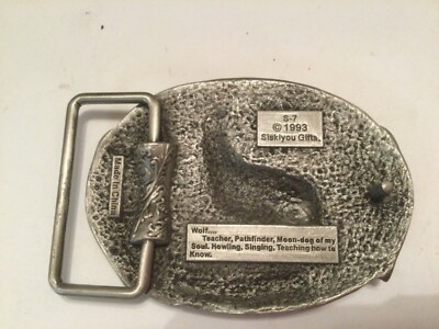 1993 Siskiyou Enameled 3D Howling Wolf Belt Buckle Metal | eBay display picture 3