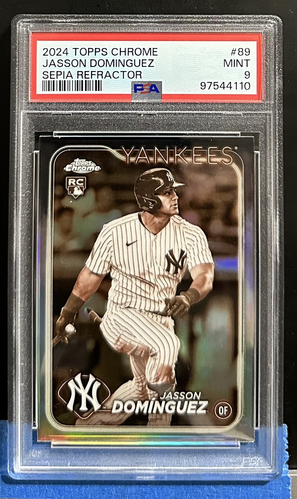 2024 Topps Chrome #89 Jasson Dominguez Rookie Sepia Refractor PSA 9 - Yankees