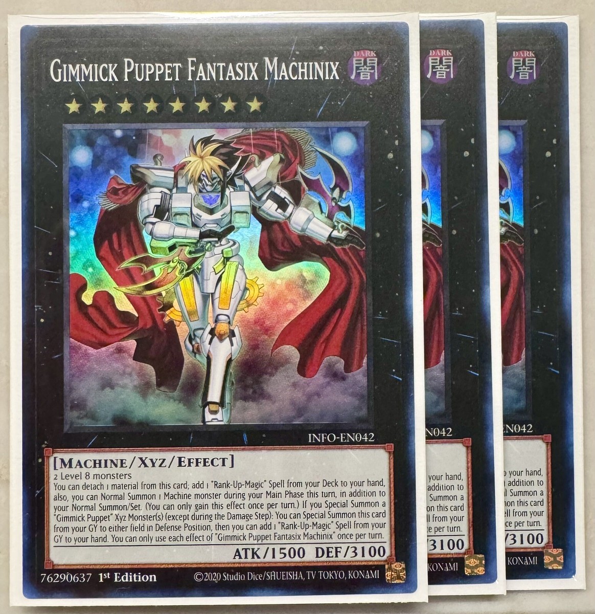 Yugioh! 3x Gimmick Puppet Fantasix Machinix INFO-EN042 Super Rare