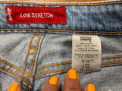 Low Stretch Blue Jeans Levis 519 Low Rise Flare Denim Size Low Stretch Blue Jeans Levis 519 Low Rise Flare Denim Size