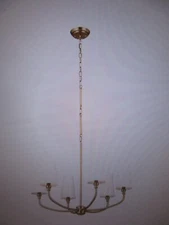 Kichler Adeena 26.75 in. 6-Light Brushed Natural Brass Shaded Chandelier