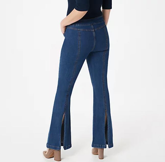SEMI FLARE DENIM【yilon】 joni-mid-rise-super-flare-