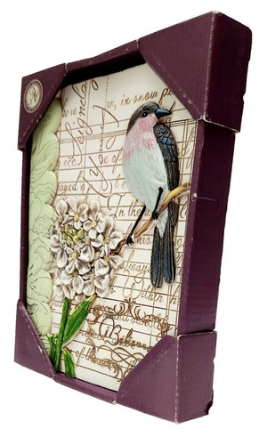 Nature's Vintage: Believe Romatic Bird Flowers Objects Wall Plaque, Brand New - Picture 5 of 12