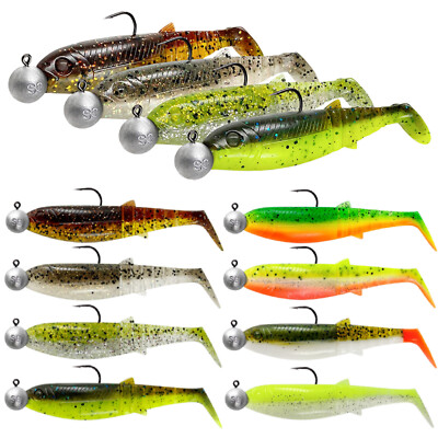 Savage Gear Cannibal Clearwater Darkwater Shad Mix 4+4 Pack Gummifisch Jigkopf