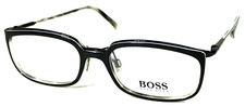 HUGO BOSS HB11026 NOS Italy Charcoal Gray/Black Eyeglasses Frame 52-17-140